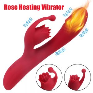 Sex Toy For Women Masturbator Rose Heating VibratorG-spot Massager