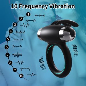 Vibrator Penis Ring Clitoris Stimulation Ejaculation Delay Lasting Sex Toys